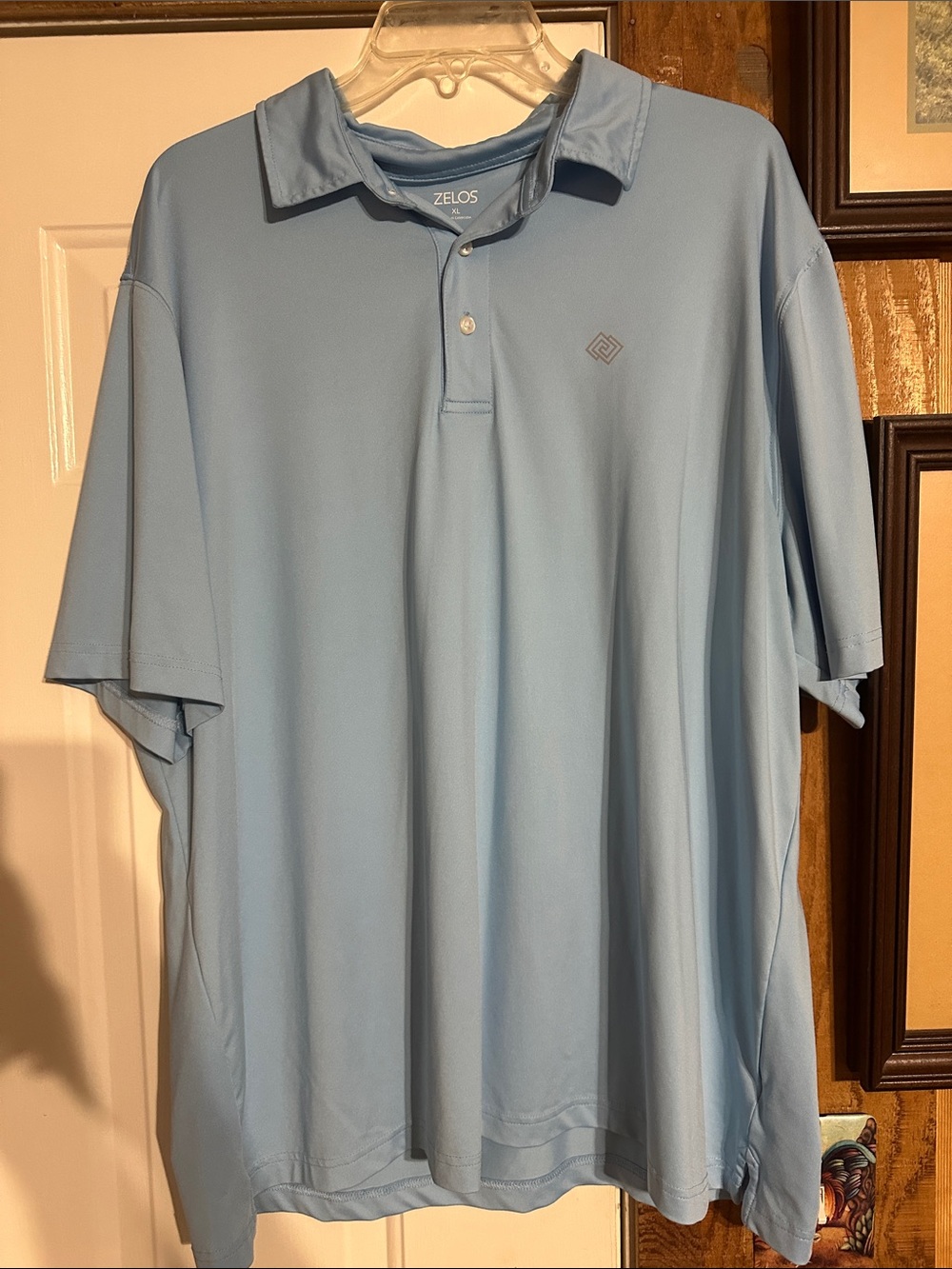 ZELOS Men's Sky Blue Performance Polo